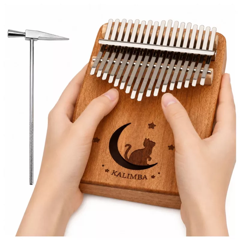 LEAN TOYS Kalimba 17 teclas Instrumento musical de madera con bolsa de accesorios