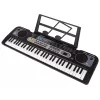 LEAN TOYS Teclado con micrófono instrumento musical para niños negro