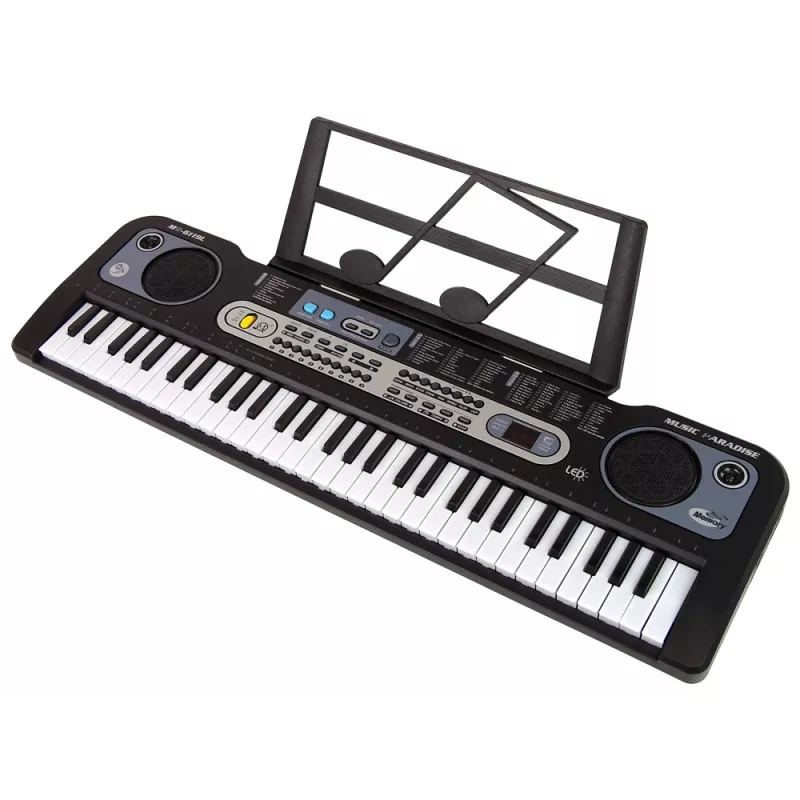 LEAN TOYS Teclado con micrófono instrumento musical para niños negro
