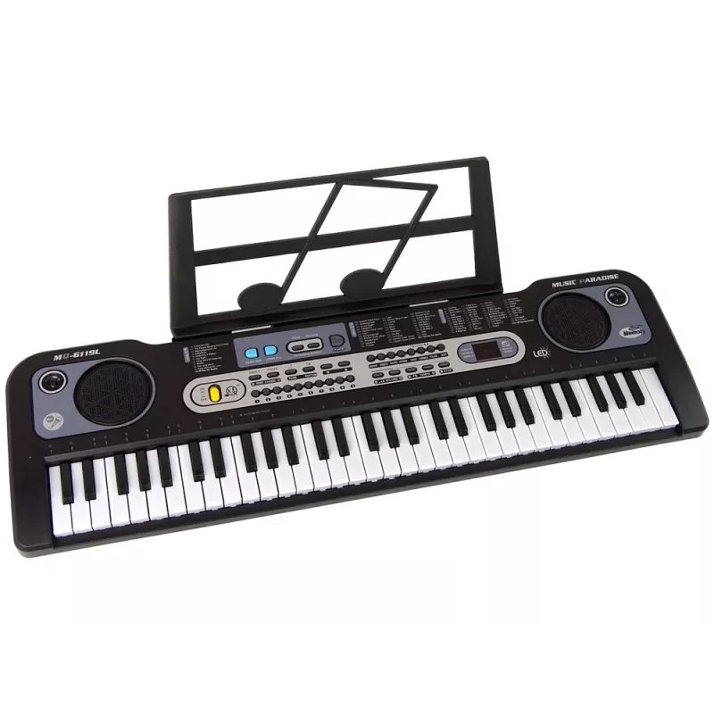LEAN TOYS Teclado con micrófono instrumento musical para niños negro