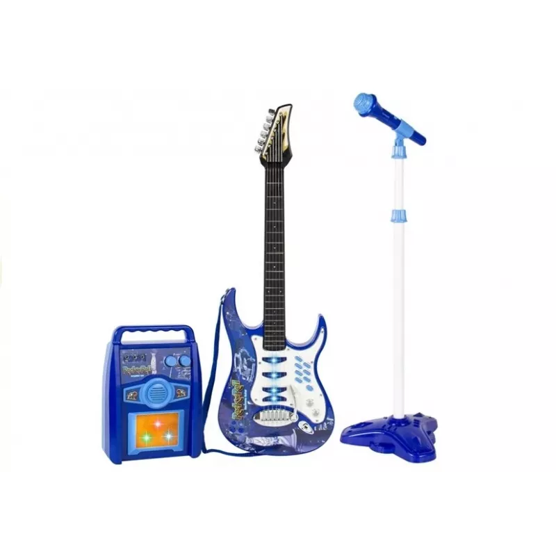 LEAN TOYS Amplificador de guitarra de juguete para niños con micrófono y entrada MP3 - a partir de 3 años set de instrumento musical