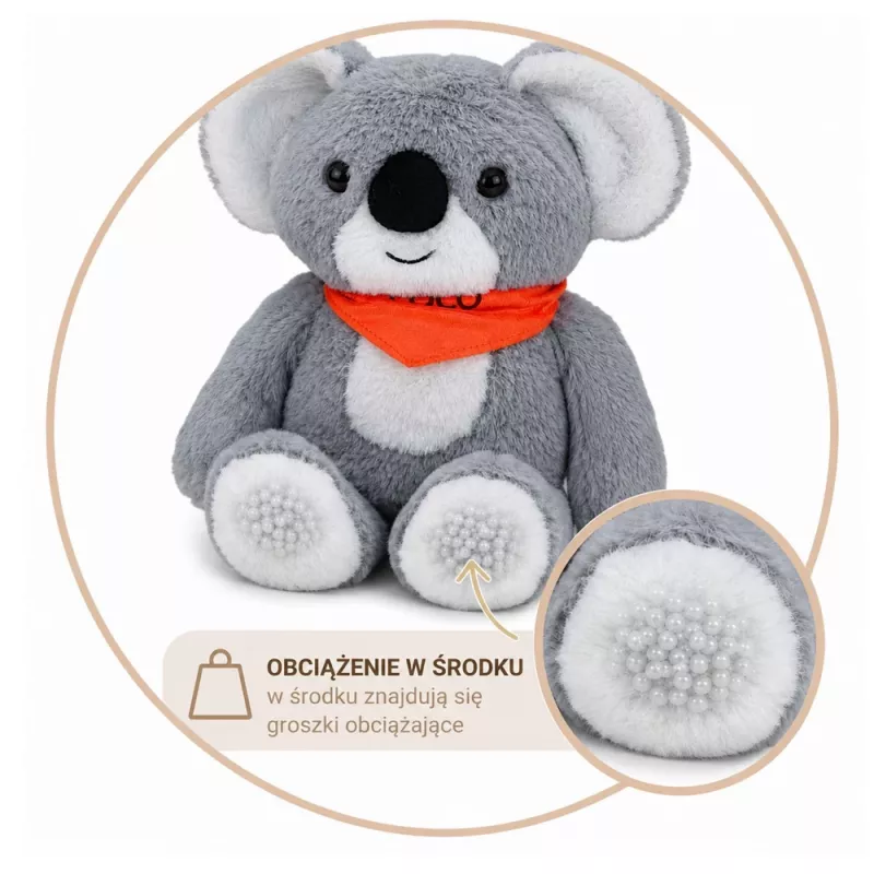 LEAN TOYS Peluche con peso Koala mascota terapéutica 1.3 KG Gris 35 cm