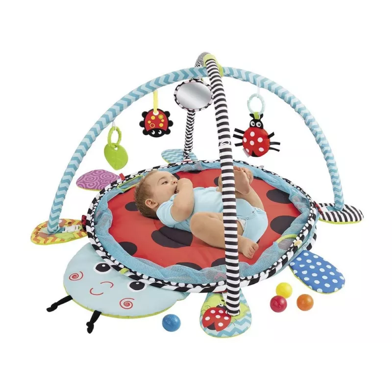 LEAN TOYS Manta educativa mariquita parque de juegos con bolas para bebé