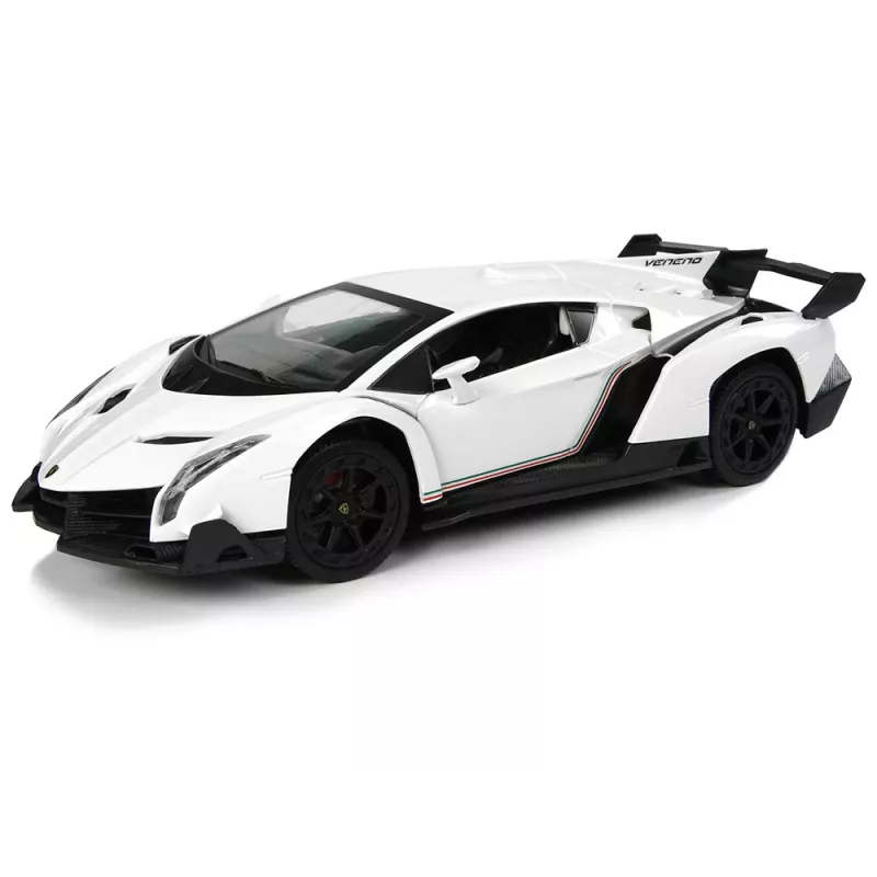 LEAN TOYS Lamborghini Veneno 1:24 coche teledirigido, blanco con 2.4GHz y luces