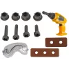 LEAN TOYS Caja de herramientas DIY grande + taladro con batería set de manitas