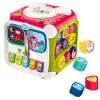 LEAN TOYS Cubo de aprendizaje multifuncional grande con piano, encajador y tambor – Juguete de actividad interactivo de 6 caras con luces, sonidos, laberinto de cuentas y encajador de formas