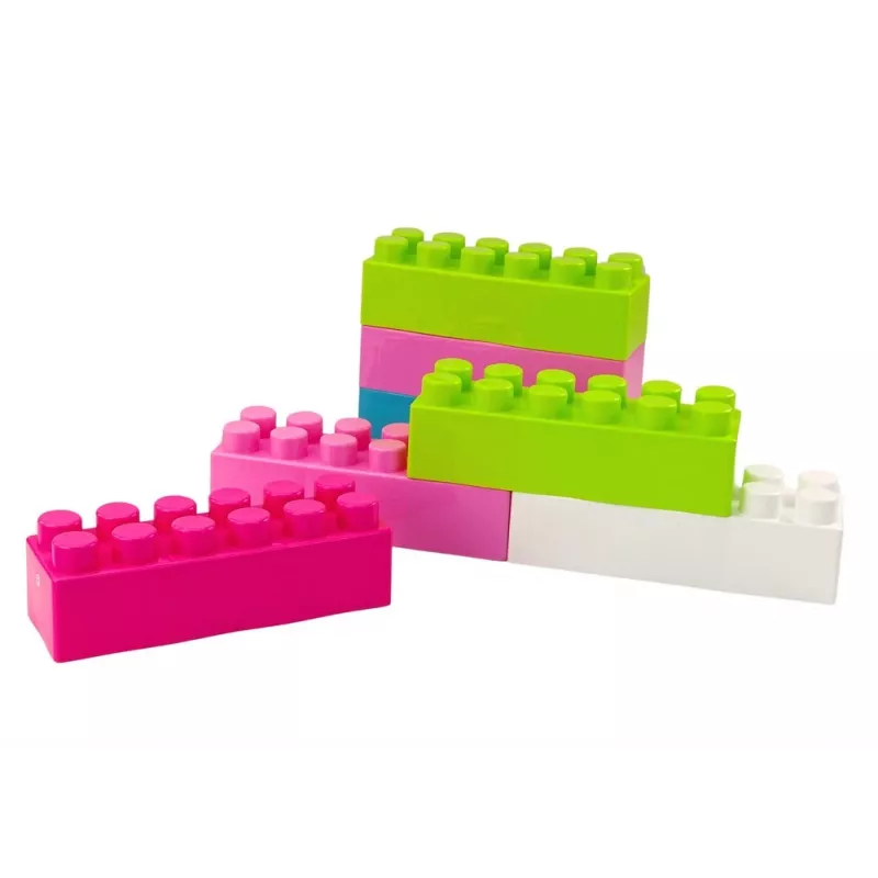 Bloques de construcción grandes y alargados LEAN TOYS en bolsa con pegatinas de colores – 20 piezas