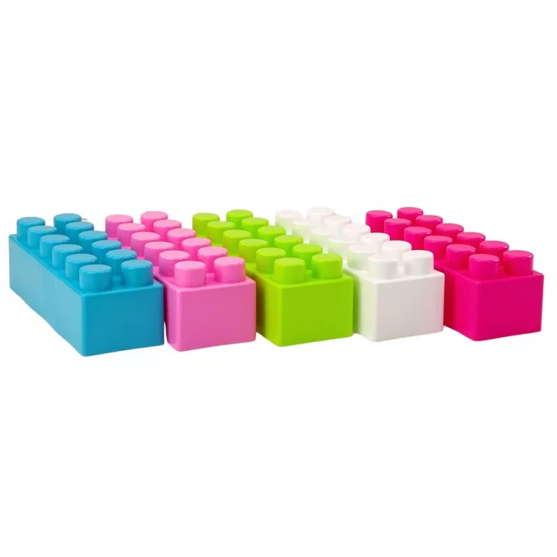 Bloques de construcción grandes y alargados LEAN TOYS en bolsa con pegatinas de colores – 20 piezas