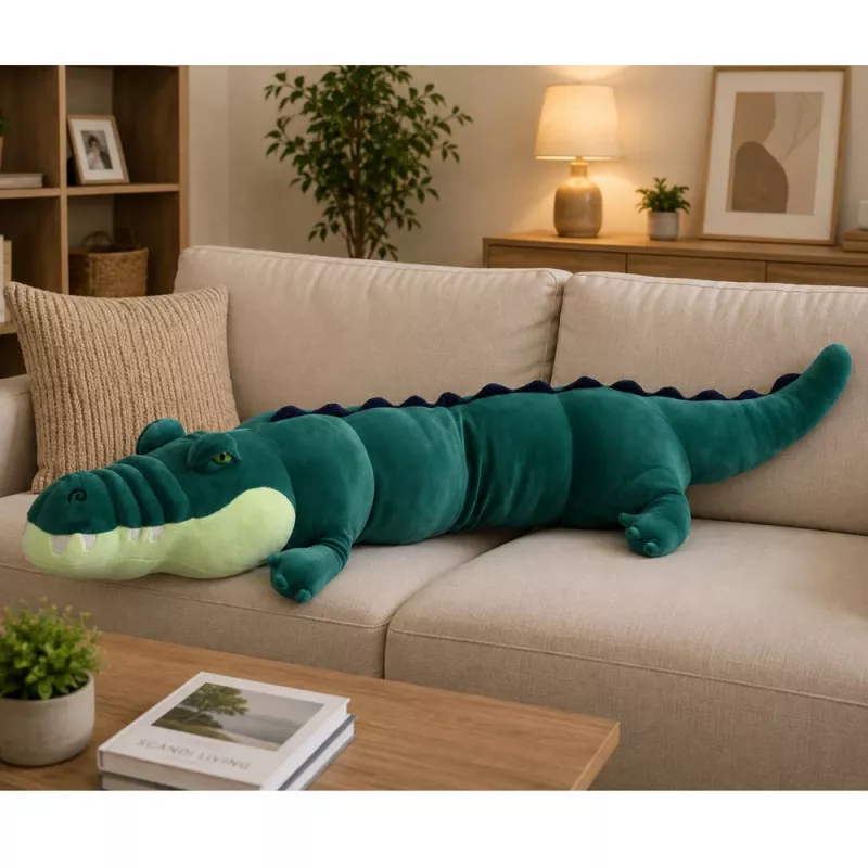 LEAN TOYS Gran cocodrilo de peluche mascota peluche realista verde 150 cm
