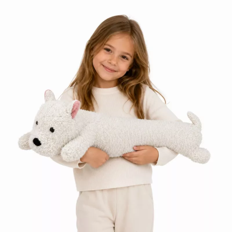 West Highland Terrier de peluche grande LEAN TOYS peluche mascota blanco 90 cm