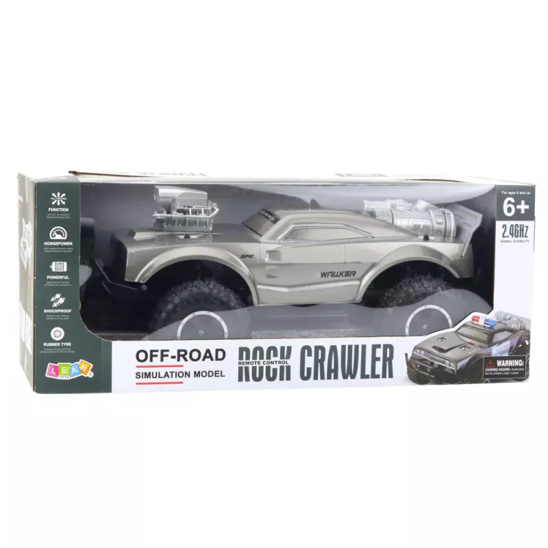 LEAN TOYS coche deportivo todoterreno teledirigido grande RC plata 1:8