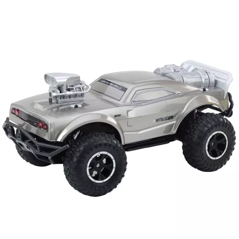 LEAN TOYS coche deportivo todoterreno teledirigido grande RC plata 1:8