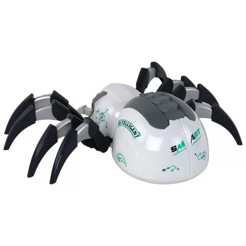 LEAN TOYS Gran araña RC teledirigida, a pilas, blanca y gris