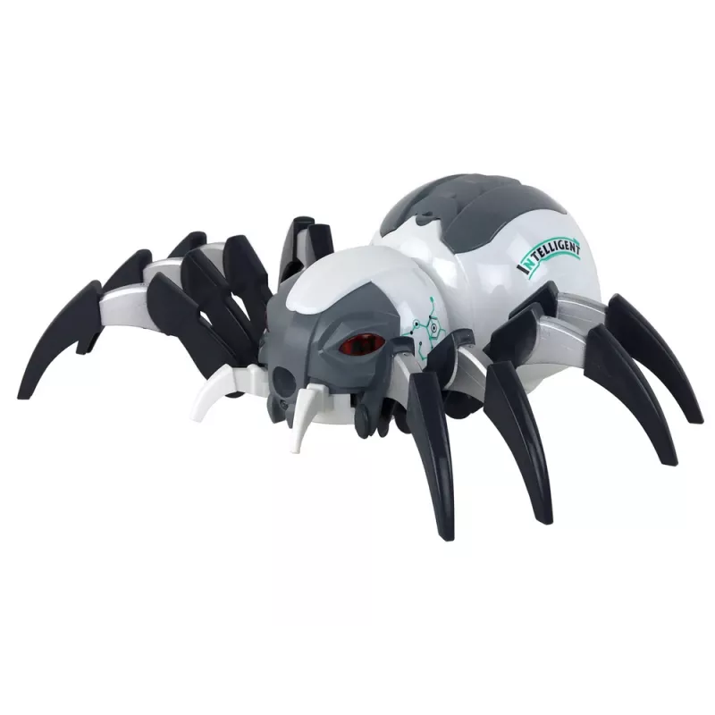 LEAN TOYS Gran araña RC teledirigida, a pilas, blanca y gris