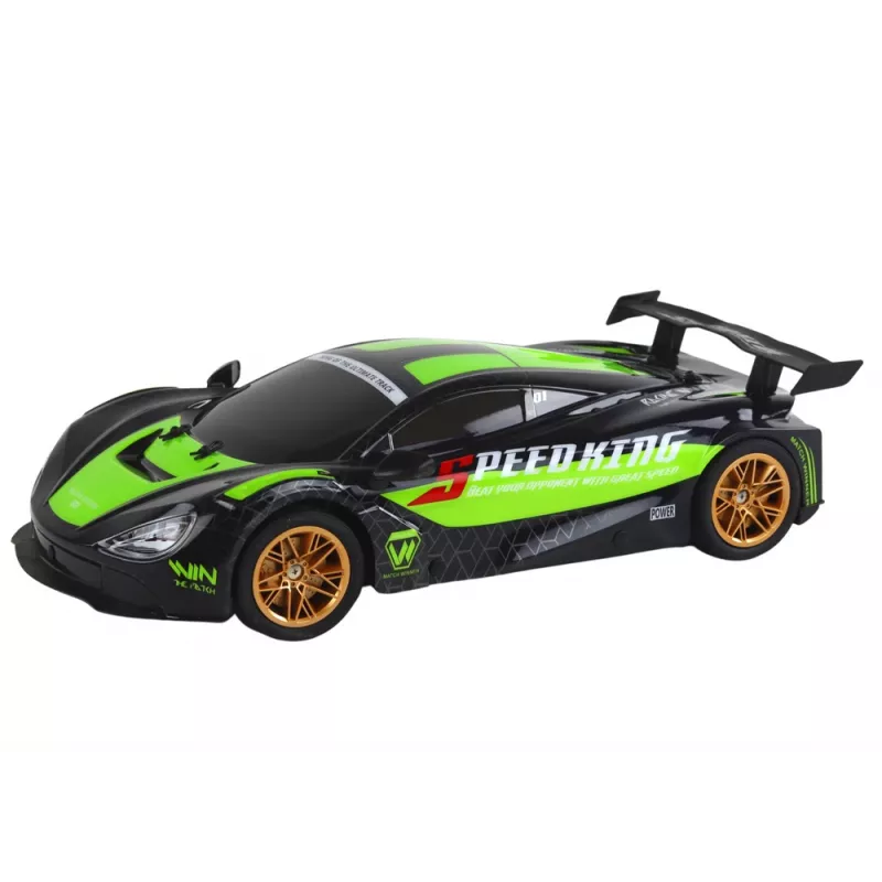 LEAN TOYS Coche deportivo teledirigido grande 1:10 verde y negro