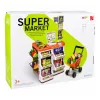 LEAN TOYS gran set de caja registradora de supermercado - 60 piezas con luz, sonido y accesorios, juguete de rol para niños a partir de 3 años