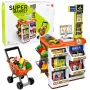 LEAN TOYS gran set de caja registradora de supermercado - 60 piezas con luz, sonido y accesorios, juguete de rol para niños a partir de 3 años