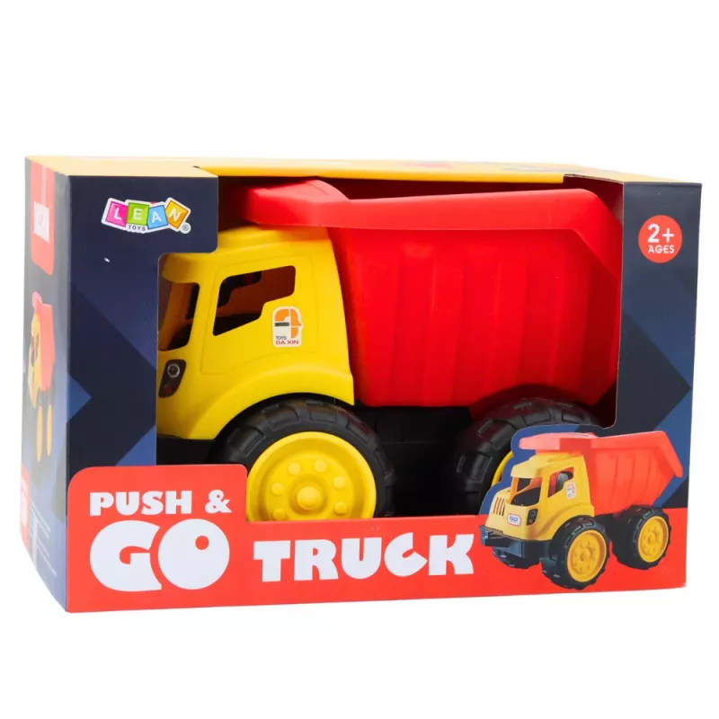 LEAN TOYS volquete grande para niños vehículo de obra de arena rojo-amarillo