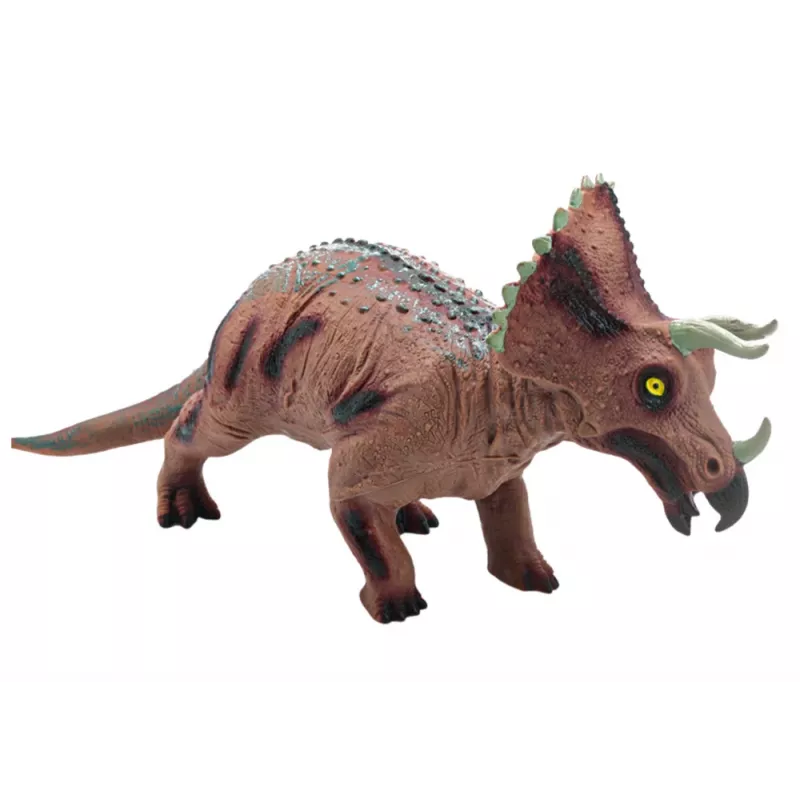 LEAN TOYS Gran figura de dinosaurio Triceratops con sonido 36 cm marrón