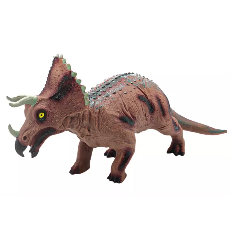 LEAN TOYS Gran figura de dinosaurio Triceratops con sonido 36 cm marrón