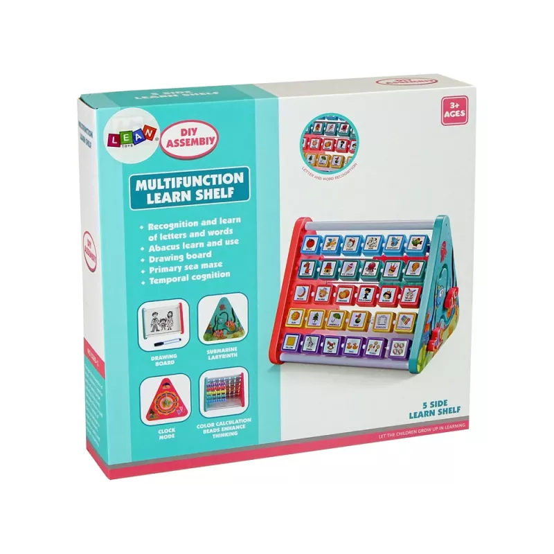 LEAN TOYS Estante de aprendizaje triangular contadores letras objetos animales