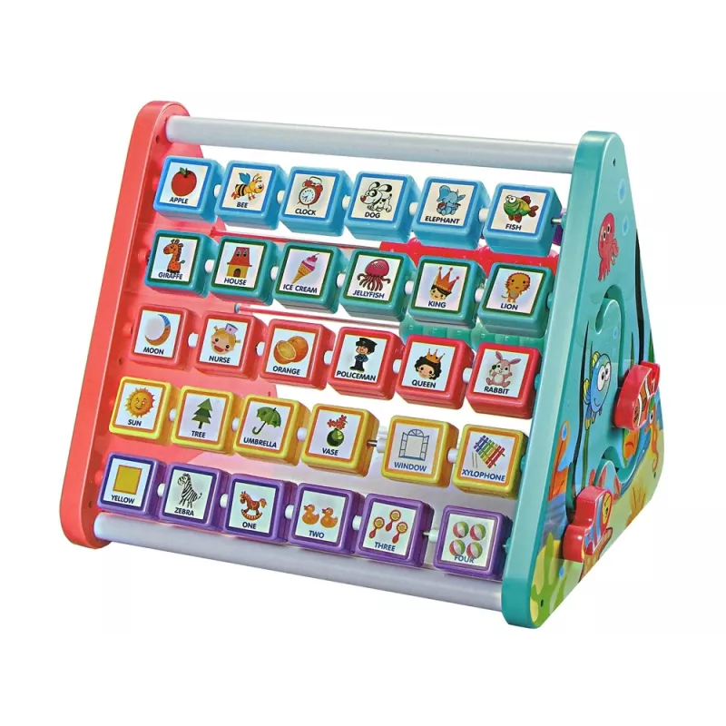 LEAN TOYS Estante de aprendizaje triangular contadores letras objetos animales
