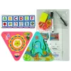 LEAN TOYS Estante de aprendizaje triangular contadores letras objetos animales
