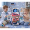 LEAN TOYS Pequeño set de médico carrito médico rayos X ECG luces rosa 16 uds.