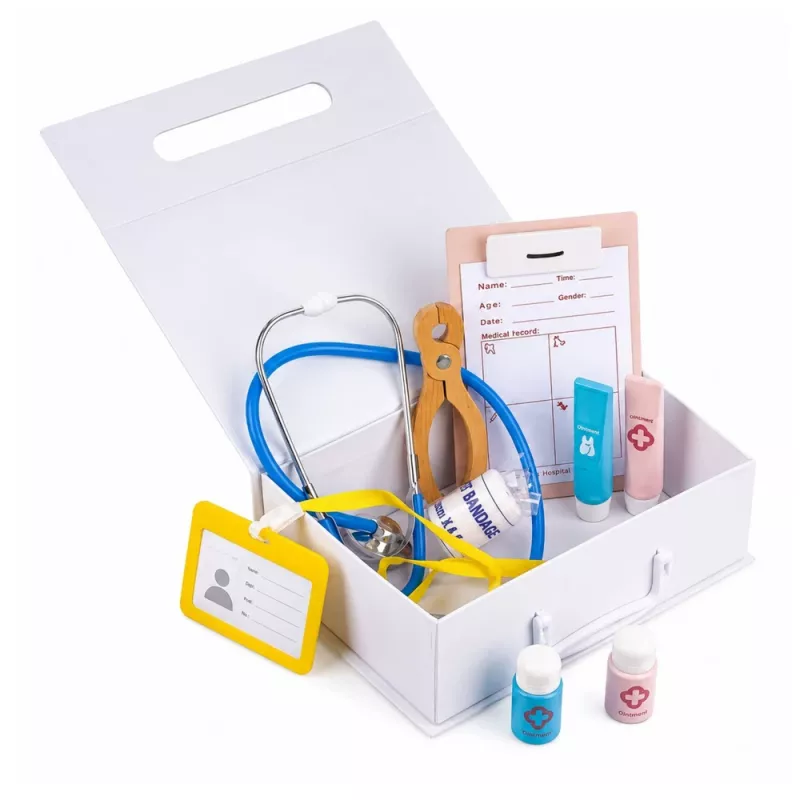 LEAN TOYS Pequeño set de doctor - Instrumentos médicos - Accesorios reales - 36 piezas