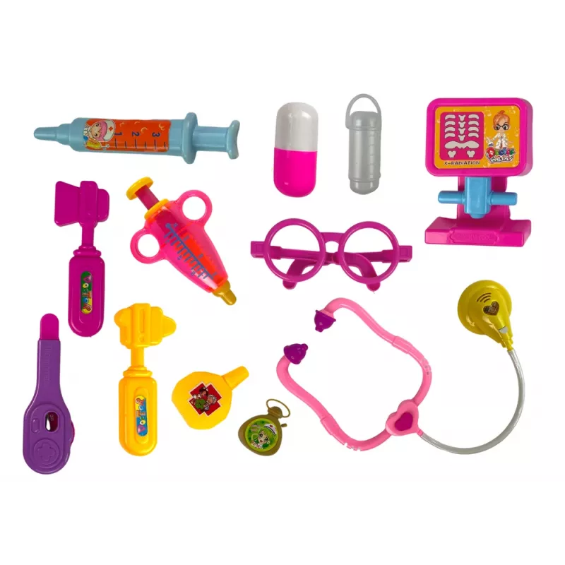 LEAN TOYS Set de pequeño doctor Maletín Rosa Estetoscopio