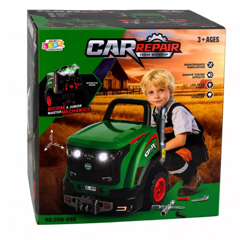 LEAN TOYS Little Handyman's Tractor desmontable con luces, sonidos y vapor