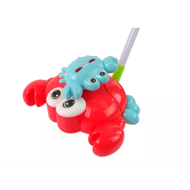 LEAN TOYS Bastón empujador luminoso cangrejo rojo música