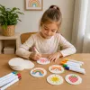 LEAN TOYS Papel mágico 3D para pintar DIY discos de pulpa de madera 20 uds. 6 cm