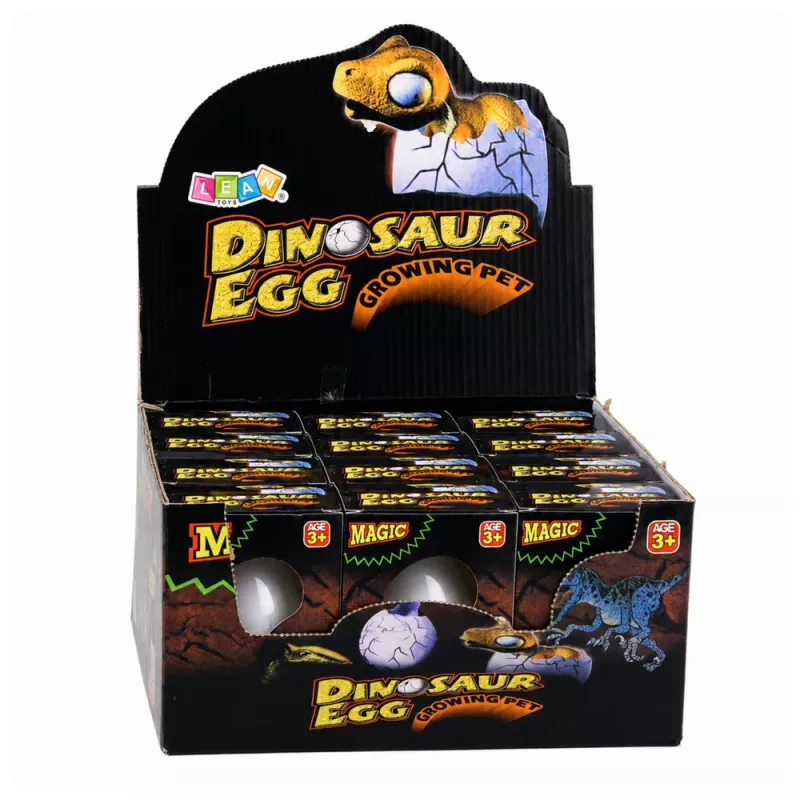 LEAN TOYS Magic Egg Dinosaurio que eclosiona en el agua huevo blanco 6,5 cm