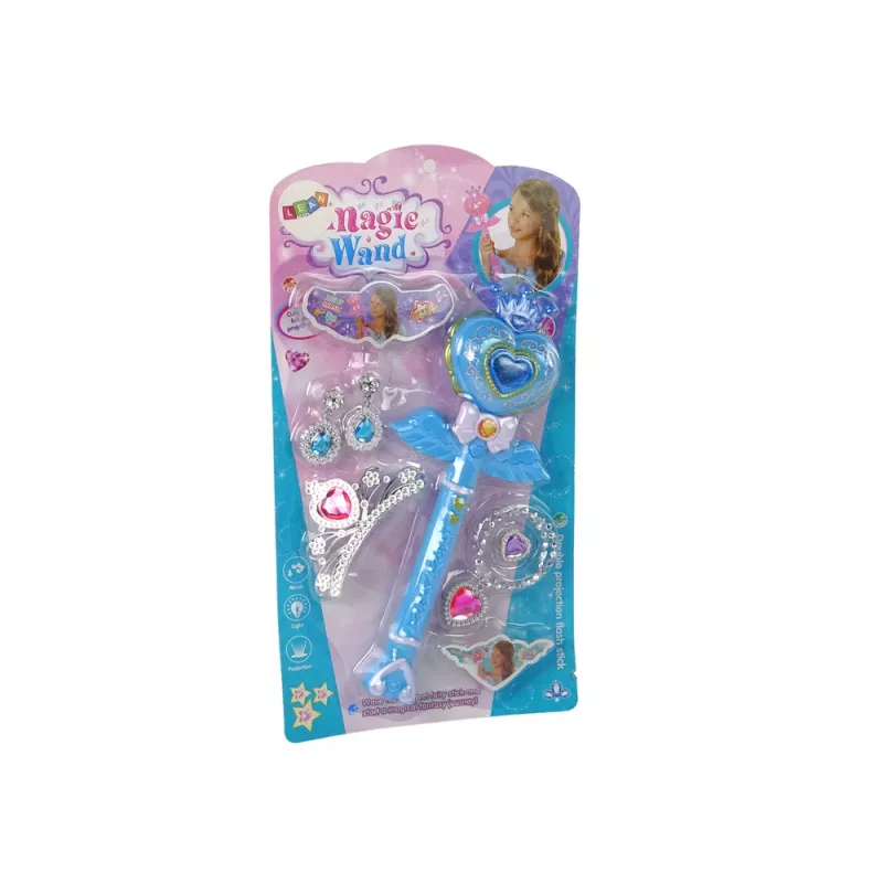 LEAN TOYS Set princesas mágicas de cuento varita interactiva luz sonido función proyector de estrellas