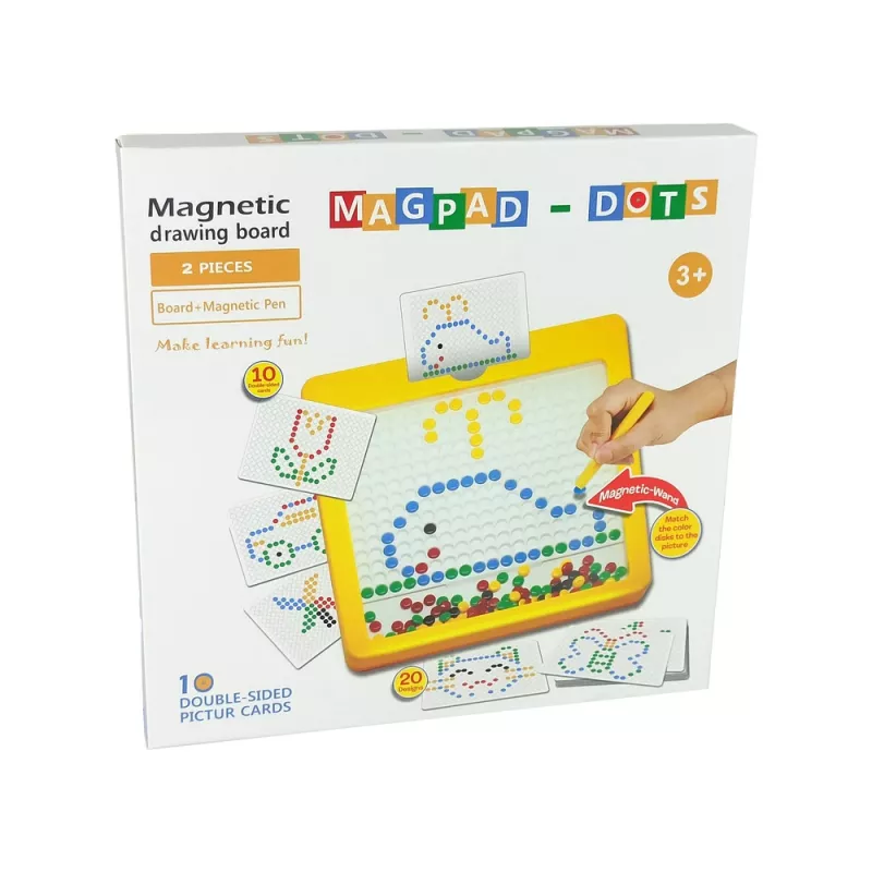 LEAN TOYS Tablero Magnético 100 Abalorios Amarillos