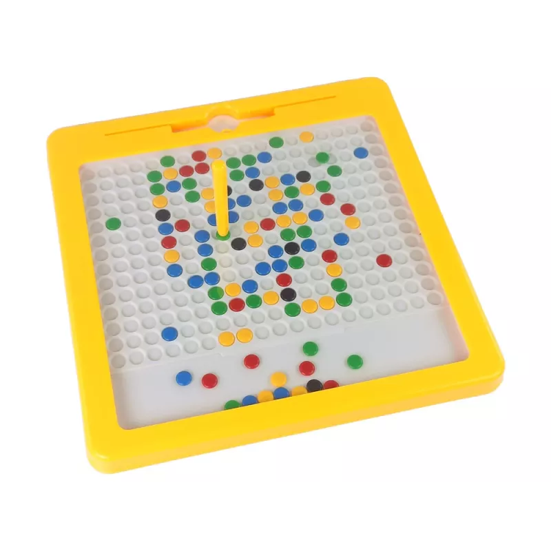 LEAN TOYS Tablero Magnético 100 Abalorios Amarillos