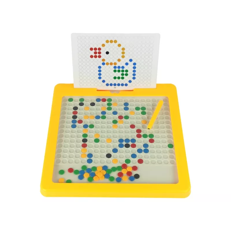 LEAN TOYS Tablero Magnético 100 Abalorios Amarillos