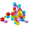 LEAN TOYS Bloques magnéticos 60 piezas - Colorido set de construcción de cubos y pista de bolas