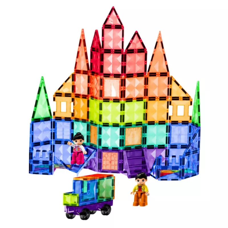 LEAN TOYS Bloques de construcción magnéticos Paneles 3D Creativo STEM Multicolor 100 piezas