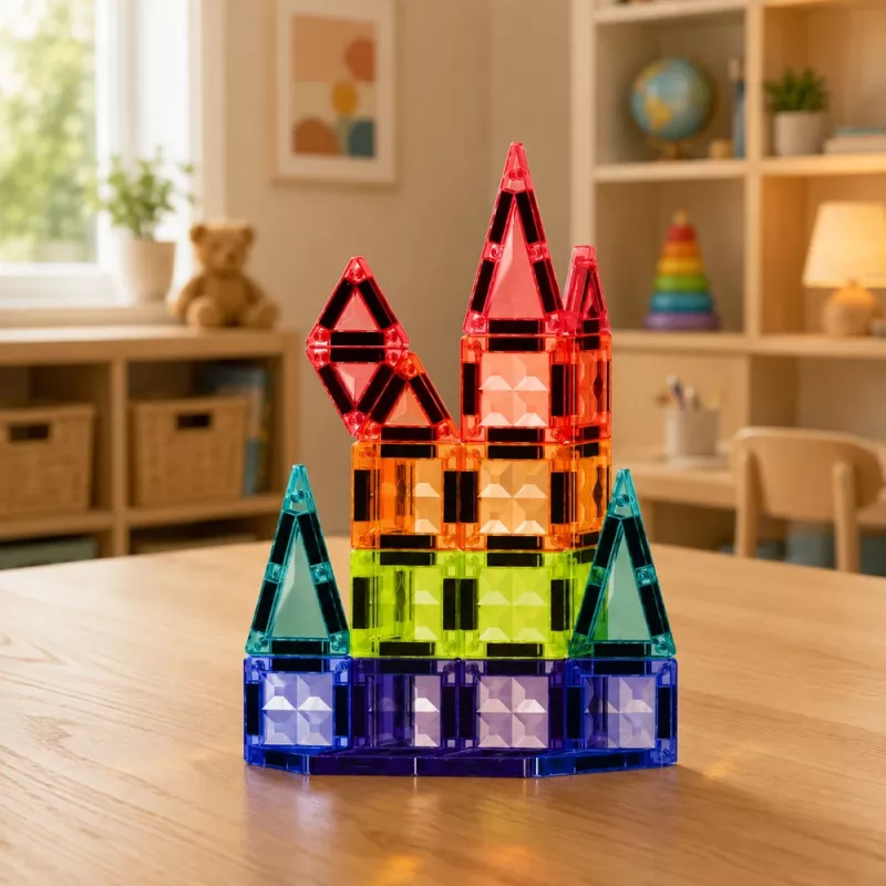 LEAN TOYS Bloques de construcción magnéticos 3D paneles creativos STEM multicolor 27 piezas