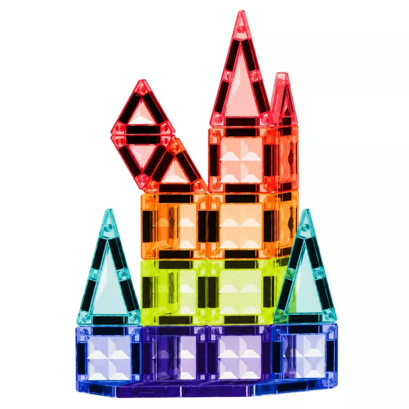 LEAN TOYS Bloques de construcción magnéticos 3D paneles creativos STEM multicolor 27 piezas
