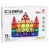 LEAN TOYS Bloques de construcción magnéticos 3D paneles creativos STEM multicolor 73 uds.
