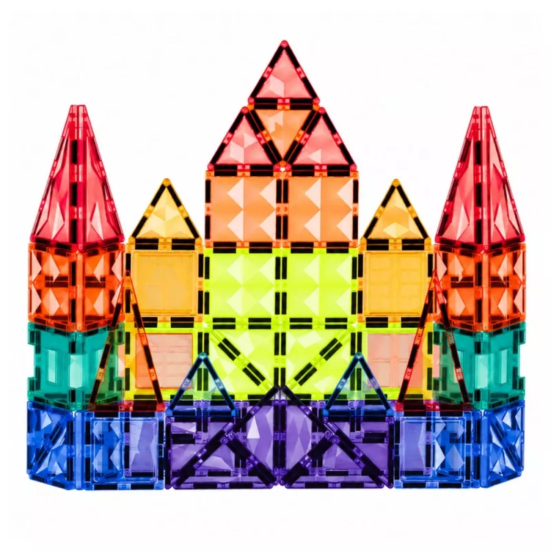 LEAN TOYS Bloques de construcción magnéticos 3D paneles creativos STEM multicolor 73 uds.