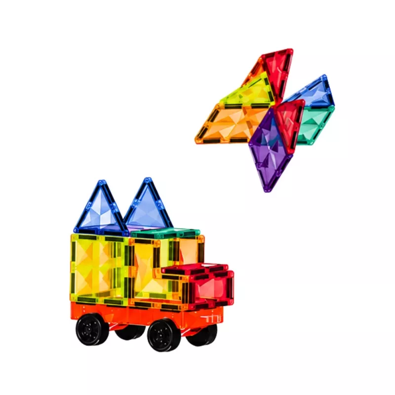 LEAN TOYS Bloques magnéticos placas 3D creativos STEM multicolor 85 uds.