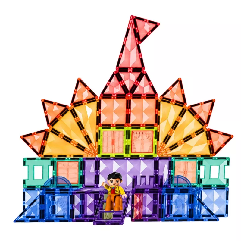 LEAN TOYS Bloques magnéticos placas 3D creativos STEM multicolor 85 uds.