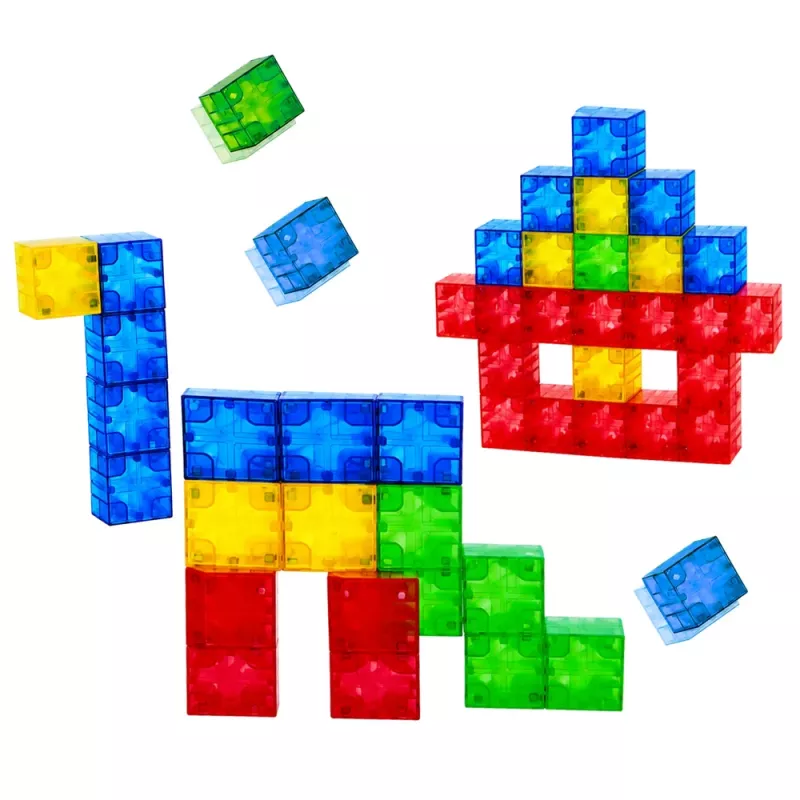 LEAN TOYS Bloques magnéticos cubos 3D coloridos 160 piezas
