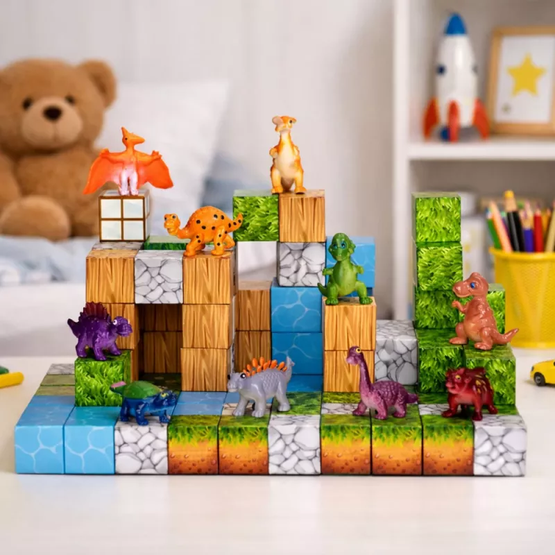 LEAN TOYS Bloques de construcción magnéticos Cubo Mundo Cuadrado 3D 114 piezas