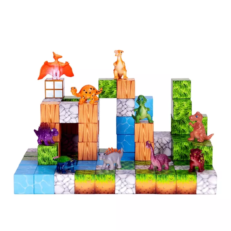 LEAN TOYS Bloques de construcción magnéticos Cubo Mundo Cuadrado 3D 114 piezas