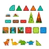 LEAN TOYS bloques de construcción magnéticos set dinosaurio volcán - 43 piezas juguete educativo STEM para niños a partir de 3 años